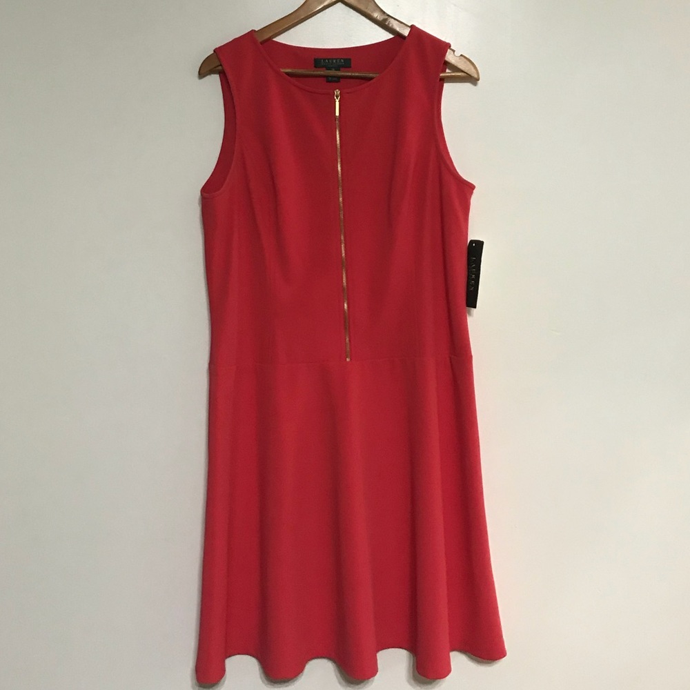 Ralph Lauren Coral Dress With Front Zipper!